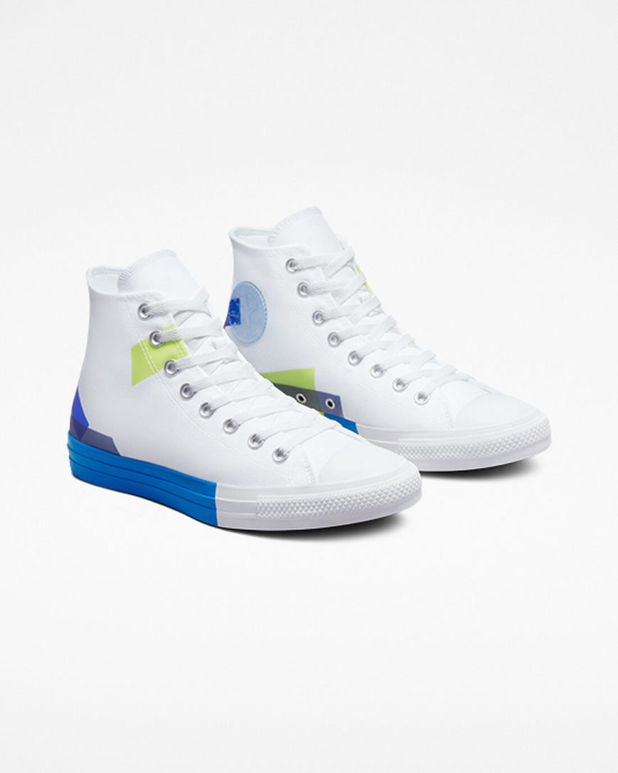 Dámské Boty Vysoké Converse Chuck Taylor All Star Space Racer Bílé Blankyt Bílé | CZ IQBD06